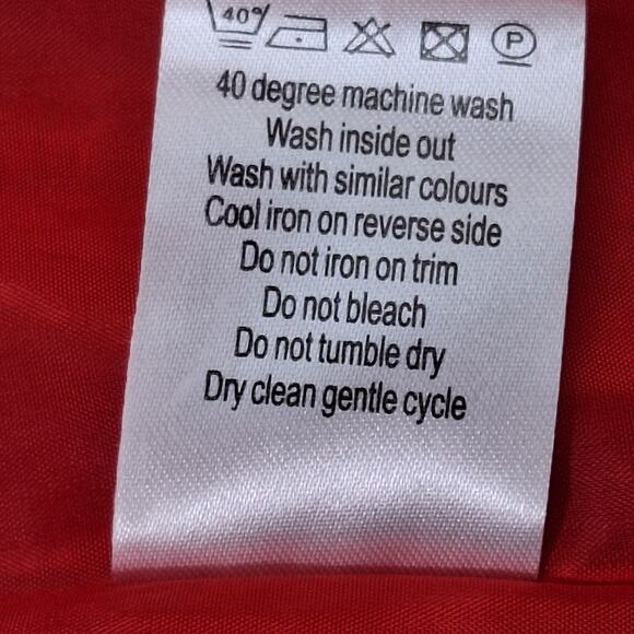 Women's Red Double Breasted Trench Jacket 12-14 Large Lined Mid-Length 80s-90s - Picture 8 of 12